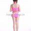 Cute Two Piece Hollow Swim Skirt Girls Ruffles Swimsuit