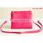 Fashionable leather crossbody bag two zipper handbags