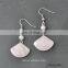 Fashionable simple scalloped pink crystal drop earrings natural stone jewelry