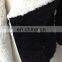 2015 ladies black pig suede and fake fur bonding jacket with curly sheep fur