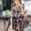heavy embroidered black short sleeve round neck midi length girl gorgeous lace dress