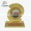 2014 new design cheap star trophy / wholesale trophy figures metal / gold planted metal trophy with wooden base