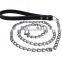 Custom Metal Chain Dog Collar Pet Collar With Leather Handle