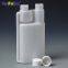 500ml dual chamber vial double neck measuring plastic bottle