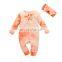 Autumn 2020 new children's wear girls and LADIES Multi color tie dye long sleeve pit stripe one piece long creeping romper suit