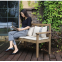 wooden outdoor garden table chair