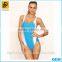 MOQ 100 Custom Sky Blue Sexy One Piece Swimwear Wholesale Swimwear