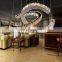 Elegent and bright chrome LED ring pendant with K9 double crystal