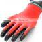 13 Gauge Red Polyester Black Nitrile Dip Women Gloves