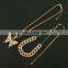Hot Selling Double Layer Diamond Butterfly Pendant Necklace Zircon Cuban Link Chain Butterfly Necklace