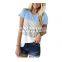 Irregular T-Shirt For Women Fashion Casual Maternity Tops Stripe Splicing Round Neck T-Shirt Short Sleeve Plus Size Pregnancy