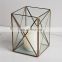 2021 Glass Copper Candle Holder Square Glass candle stand Geometric Terrarium Decorating Candle Holder