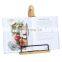 White Cookbook Stand for Kitchen Counter Adjustable Recipe Book Holder Rustic Wood Cutting Board Style