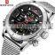 NAVIFORCE 9153 Mens Luxury Japan Quartz Digital Watch Stainless Steel Mesh Strap Fashion Wrist Watch