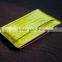 High Quality Wholesale Yellowish Green Color Genuine Real Crocodile Skin Leather Credit Card Holder Purse Pocket Wallet