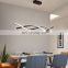 Nordic LED Wave Chandelier Lights Kitchen Living Room LED Long Strip Wave Pendant Lamps