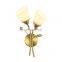 Modern Luxury Metal Home Bedroom Gold Decorative Indoor Lighting LED Glass Sconce Wall Lamp