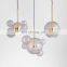 Modern Metal Ceiling Glass Globe Chandelier for Living Dining Room Bedroom Kitchen LED Pendant Light