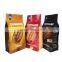 Metallic flat bottom plastic coffee pouches 500g tie tin coffee packaging bag with valve and zipper