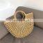 Half Moon Straw Round Handles Bag Seagrass Handbag 100% Nature Straw Woven Tote Bag