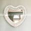New Arrival Extra Large White Wicker Heart Shaped Mirror Vintage Boho Wall Mirror WHolesale made in Vietnam