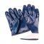 Gas and Oil Resistant Cotton Jersey Liner Safety Cuff Heavy Duty Nitrile Gloves For Oilfield