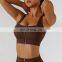 Custom Sexy Front Zip Women Gym Sports Bras Hollow Cross Backless Fitness Yoga Tops