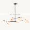 Modern Long Hanging Lamp Glass Dining Table Light Fixture Linear LED Chandelier for Office Kitchen Island Bar Lighting