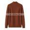 Lady Fashion Winter Thick Pullover 100% Pure Cashmere Knitted Sweater with Solid Button-up Stand Collar Casual Style