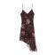 Irregular sexy floral dress for women in spring and summer 2025, new spicy camisole dress