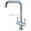 Modern Contemporary Square Swivel Spout Twin Lever Kitchen Sink Mixer Tap Kitchen Faucet