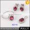 Wholesale latest18k gold engagement ring for girls design gemstone women jewelry set