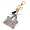 2016 Custom Keychain Bling Fashion Pendant Bag Keychain 18K Gold Keyring