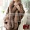 Cashmere and Fox Fur Trim Cape Korean Fashion Poncho