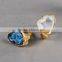 Fashion Vintage Antique Ajustable Golden Plated Druzy Geode Agate Statement Wide Ring