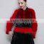 QD80708 Fashion Fur Dress Wholesale Red Top Grade Mink Fur Coat For Woman