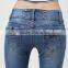 slim fitness soft navy blue cotton blend new design khaki custom denim jeans for women