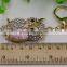 3D popular key chain 2014 fashion jewelry cute crystal owl keychain