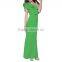 ladies wear prom dress for fat women one shoulder ruffles wedding dress emerald green evening dress tight waist ruffle dresses