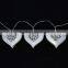 210CM Holiday Christmas Lights Silver Metal Heart LED String Meteor Light Party Wedding Decoration 3 * AA Battery Operated