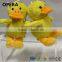 Cute CE EN71 Soft Fabric Small Yellow Duck Custom Keychain