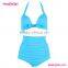 High Quality Girl Fabric Halter High Cut Swimsuit