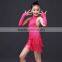 2016 Children Dance Dresses Outfit with Sleeves Latin Dresses Short Fringe Children Latin Dance Dress