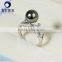 Ring With a Pearl of Crown Shape Cute Design Black Tahitian Pearl