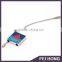 Low MOQ colorful epoxy square shape cable lock keychain