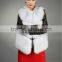 Full Skin Fox Fur Vest / White Color Fur Vest For Women Winter
