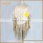 High Quality Women Flower Long Suede Shawl With Tassels