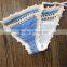 blue color hand made crochet sexy bikini brazil style