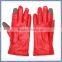 Red Winter Animial Skin Leather Smart Phone Gloves for ladies