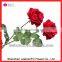 Long Stem Velvet Rose Flower Red Silk Artificial Rose Flower